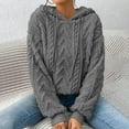 thumbnail image 5 of Fulijie Big And Tall Sweaters,Mens Sweaters Big And Tall Clearance,Womens Fleece Jackets,Women's Solid Plush Spliced New Hooded Thickened Jacquard Long Sleeve Sweater Coat Top, 5 of 8
