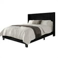 thumbnail image 4 of Home Design Ashland Full Velvet Upholstered Panel Bed Frame with Wingback Headboard and Foam Padding, Black, Easy Assembly, 4 of 11