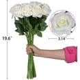 thumbnail image 2 of Zukuco Artificial Silk White Rose Flower Bouquet Wedding Party Home Decor, Pack of 10-White, 2 of 8