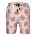thumbnail image 4 of Wukai Strawberry And Flowers Print Beach Trunks with Compression Liner Swimsuit Quick Dry Beach Sports Shorts with Pocket-Small, 4 of 8