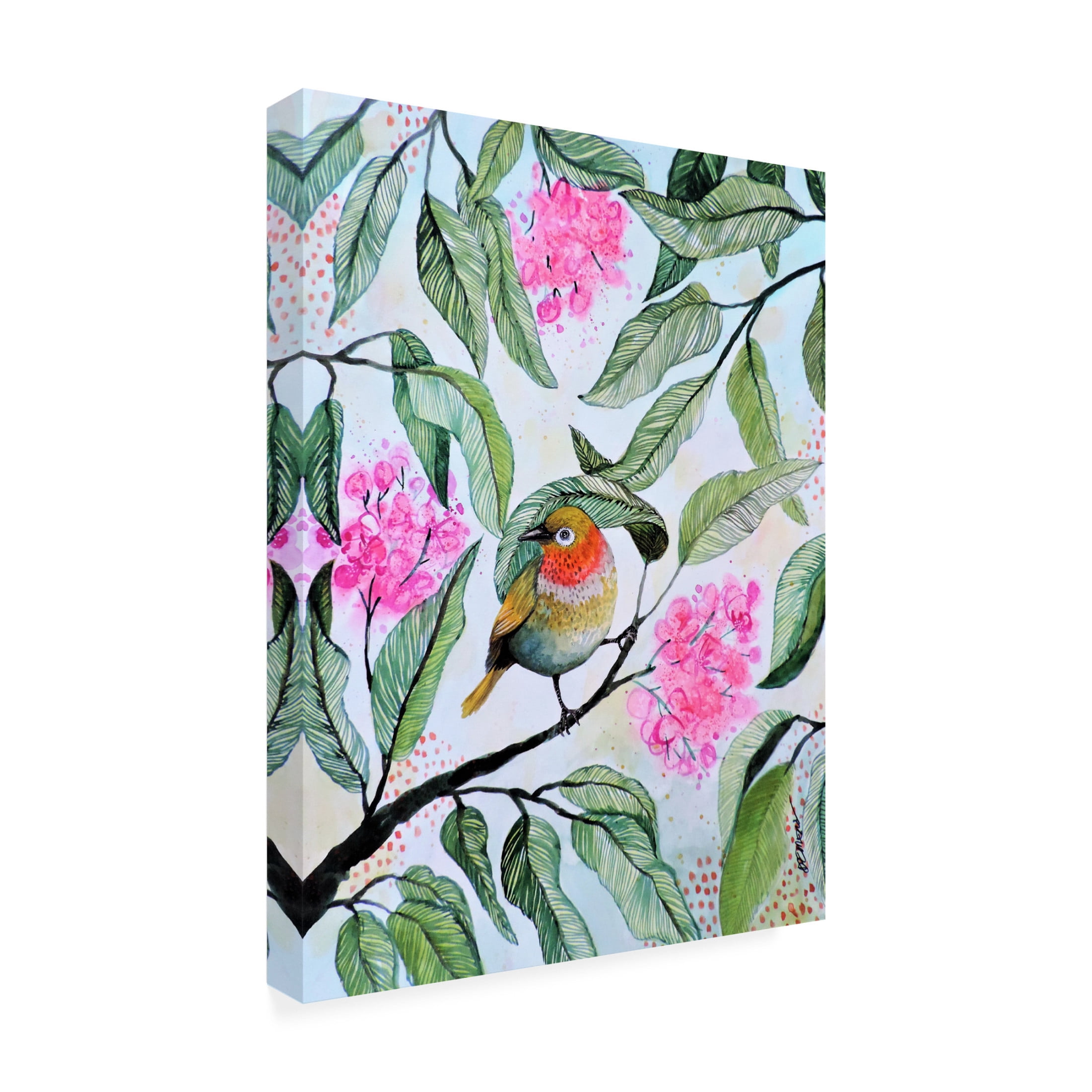 Canvas Wall Art - Sylvie Demers 'Ce Que Tu Entends, Cest Mon Coeur Jouant' Wall Art for Living Room, Bedroom, or Office Décor by Trademark Fine Art - 14 x 19 Inches