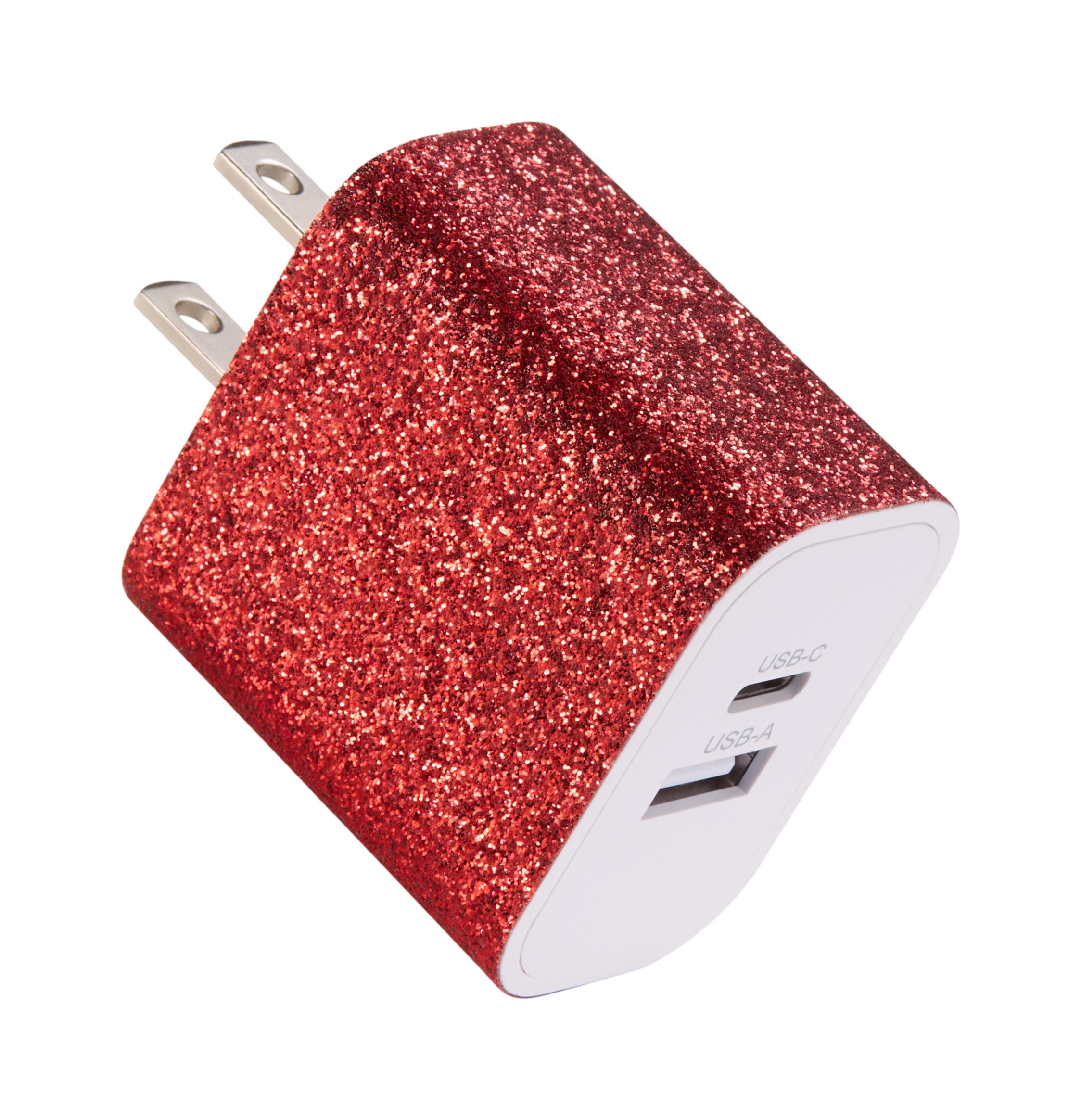 Emerald USB C Charging Cable with 2 Port Wall Adapter, USB C to USB C Cable, Type C Charger, Red, 6’