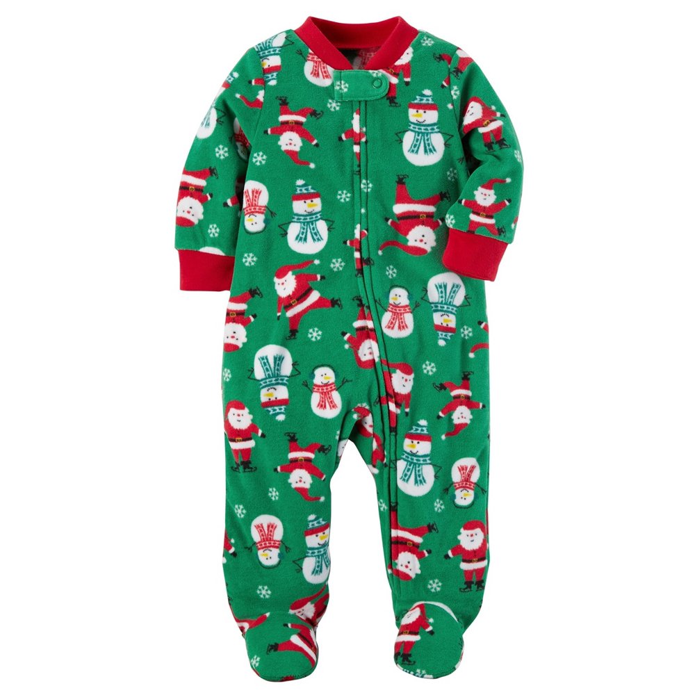 Carter's Baby Boys' 1 Piece Christmas Fleece Pajamas, Newborn