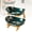green 2layer, variant on 3-Tier Oval Fruit Basket with Stand, Bamboo and Ceramic 3 Tier Fruit Bowl, Vertical Space-Saving Organizer for Fruits, Vegetable, Snack, Cake, Dessert & Party (green 2layer)