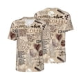 thumbnail image 3 of Daiia Abstract Coffee Pattern With Letters Mens Baseball Jersey Button Down Shirts Short Sleeve Sports Uniforms-Small, 3 of 9