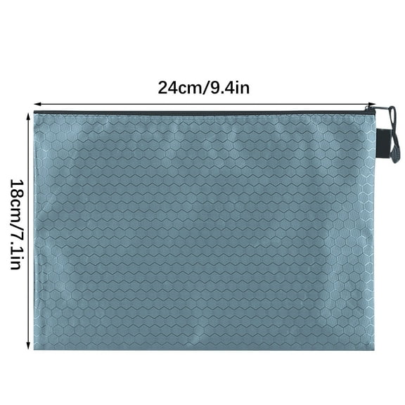 Yoloke Waterproof Zipper File Bags, A4 Size Document Pocket Storage Organizer Pouch for Travel Office Supply(grey)