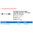 thumbnail image 2 of Front Right CV Axle Assembly - Compatible with 1994 - 1997 Toyota Celica 1.8L 4-Cylinder 1995 1996, 2 of 2