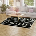 thumbnail image 4 of African Mud Cloth Black And White Soft Comfy Area Rugs Carpet Suitable for Living Room Kitchen Bedroom Laundry Room Home Decorations 59"x71", 4 of 7
