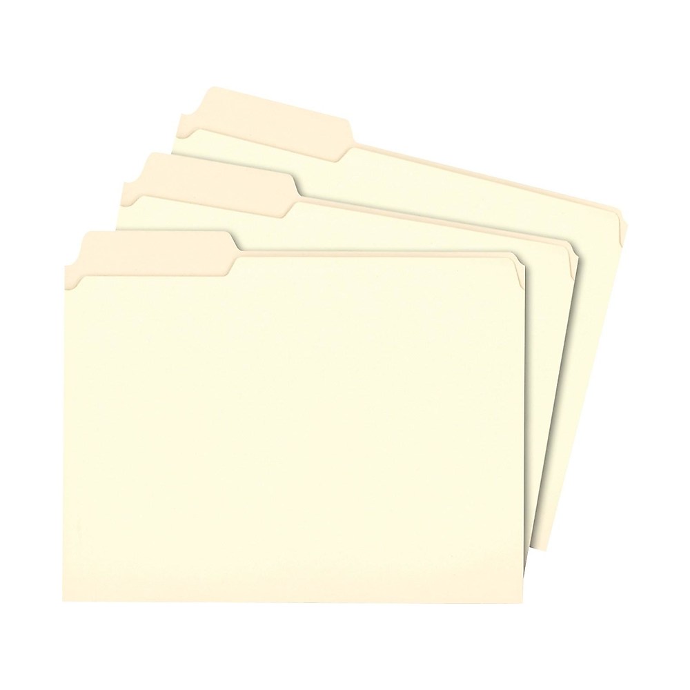 Staples File Folders 3Tab Letter Size Manila 100/Box (116749
