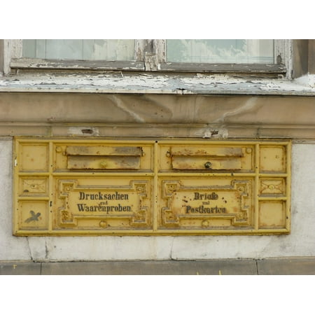 LAMINATED POSTER Mailbox Old Weathered Yellow Stainless Post Poster Print 24 x (Best Paint For Mailbox Post)