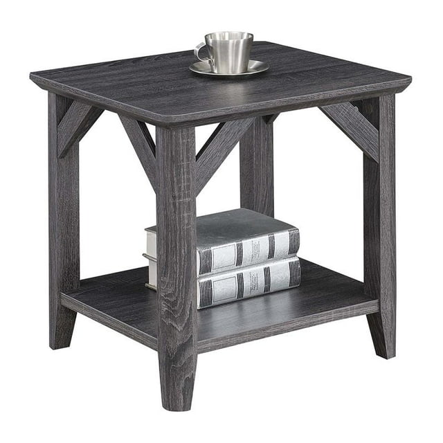 Convenience Concepts Table d'Appoint Winston avec Étagère en Finition Bois Gris Vieilli