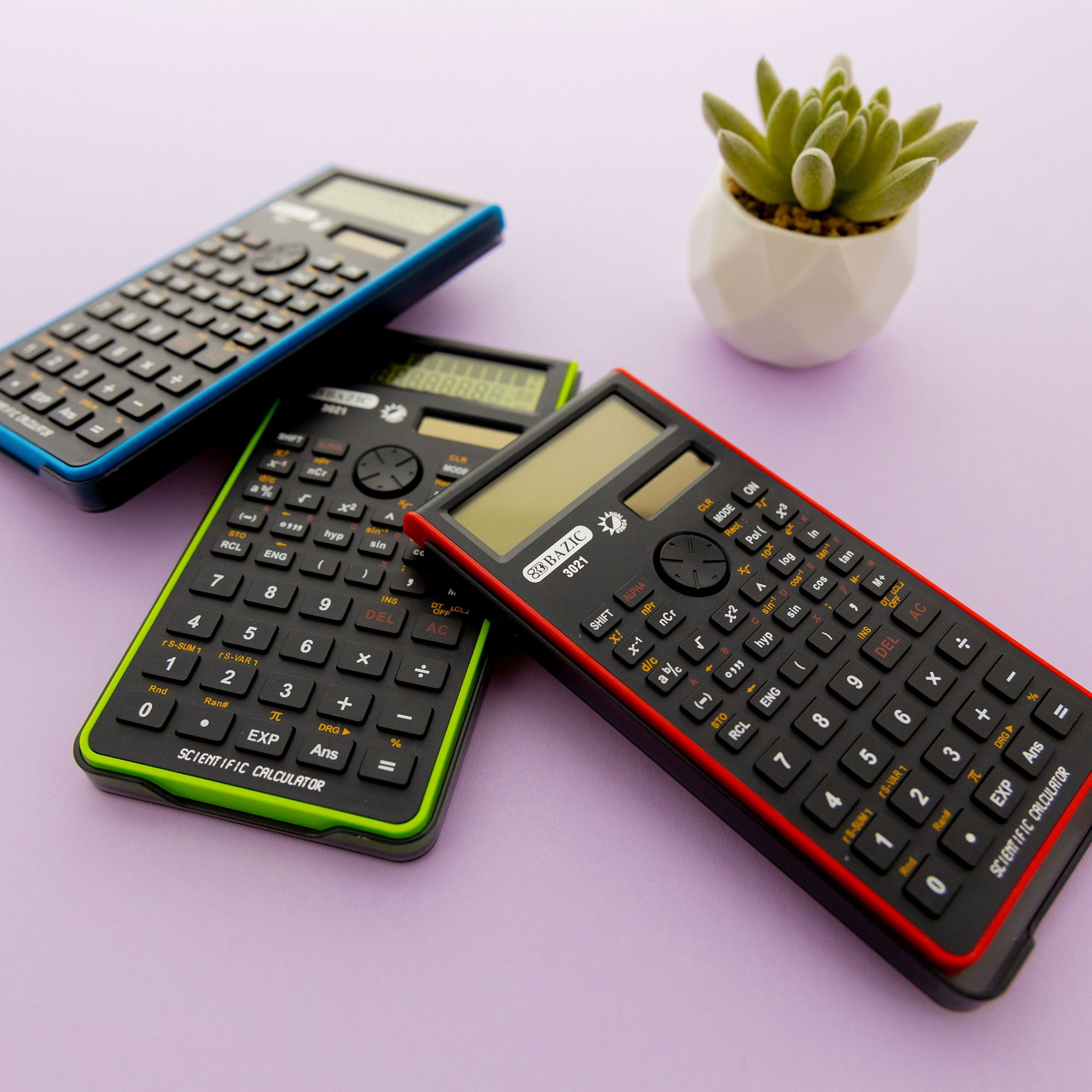 BAZIC Scientific Calculator 240 Function, Battery Solar, Slide-On Case, 12-Pack