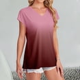thumbnail image 4 of Tittly T Shirts for Women Spring Tops for Women Womens T Shirts V Neck Cap Short Sleeve Summer Tops Trendy 2025 Loose Casual Tshirts With Pocket Tshirts Shirts Basic Tees Pink XXL, 4 of 8