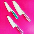 thumbnail image 3 of Kids Kitchen Knife Set Children's Cooking Knives in 3 Sizes & Colors/Firm Grip, Serrated Edges, BPA-Free Kids' Knives/Safe Lettuce and Salad Knives, 3 of 5