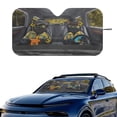 thumbnail image 2 of Xixirimido Car Windshield Sun Shade Universal Fit for SUV Truck Sedan Auto Front Window Sunshade Sun Visor Block UV Rays Keep Cool Car Accessories, Hawaiian Style Cats, 2 of 8