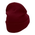 thumbnail image 3 of Bamboo Stalks Embroidered 12 Inch Long Knitted Beanie - Maroon OSFM, 3 of 5