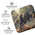 thumbnail image 3 of Naloa Jungle Dinosaur Coasters for Set of 4 - PU Leather Coasters, Coasters for Table Cup Tea Coffee Beer, Decorative for Kitchen Homedecor (Round), 3 of 6