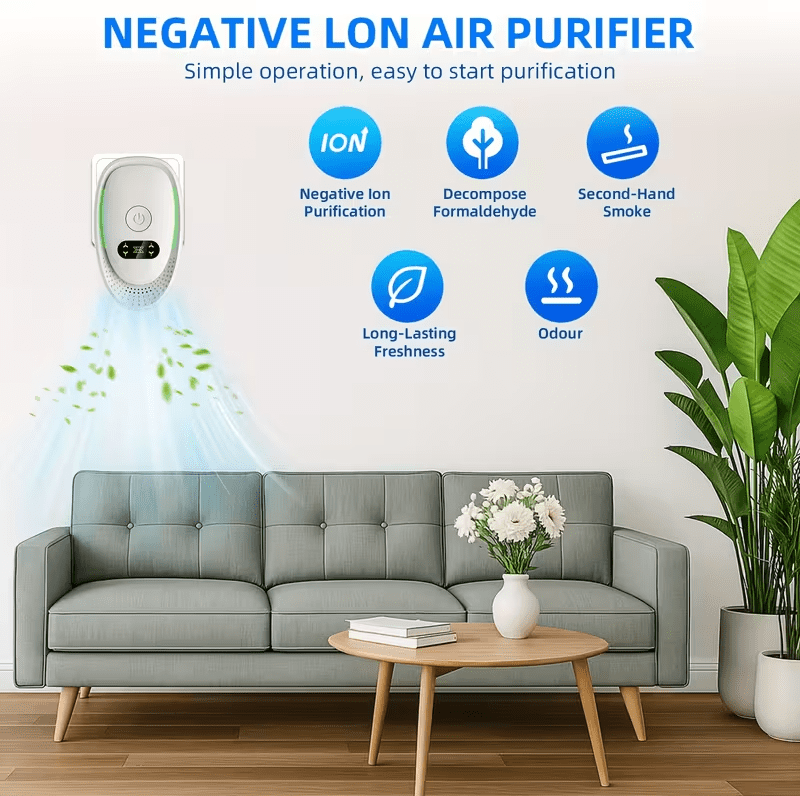 JahyShow Plug In Air Purifier - 4Pcs Plug In Air Ionizers for Home Quiet Operation-Auto Mode for Pets Dust Odor Smoke White