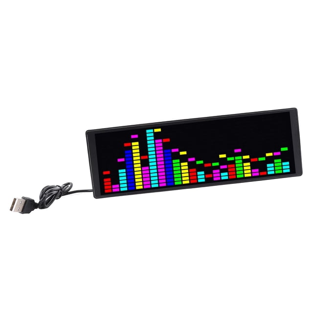 Pantalla De Espectro Musical, 12 Efectos Dinámicos De 7 Colores, Ritmo RGB, Luz Ambiental, Reloj Electrónico, Uso Versátil Para Sala De Juegos