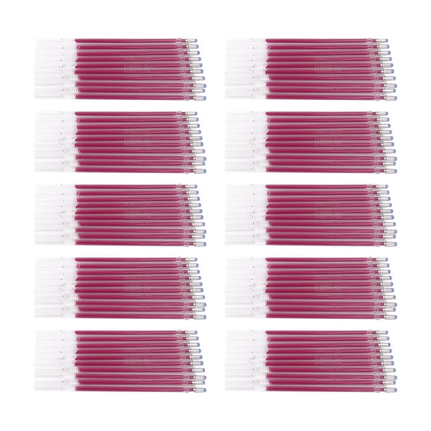 100 piezas de recambios de marcadores de tela borrables con calor para sastres, costura y Rosa roja