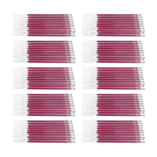 Rongfmy 100 Pcs Hot Erasable Pen Refills, Heated Disappearing Fabric Marking Pen Refills Rose Red
