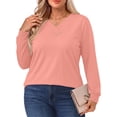 thumbnail image 5 of Fantaslook V Neck Blouses for Women Dressy Casual Tops Button Long Sleeve Shirts Trendy Fall Tops, 5 of 9