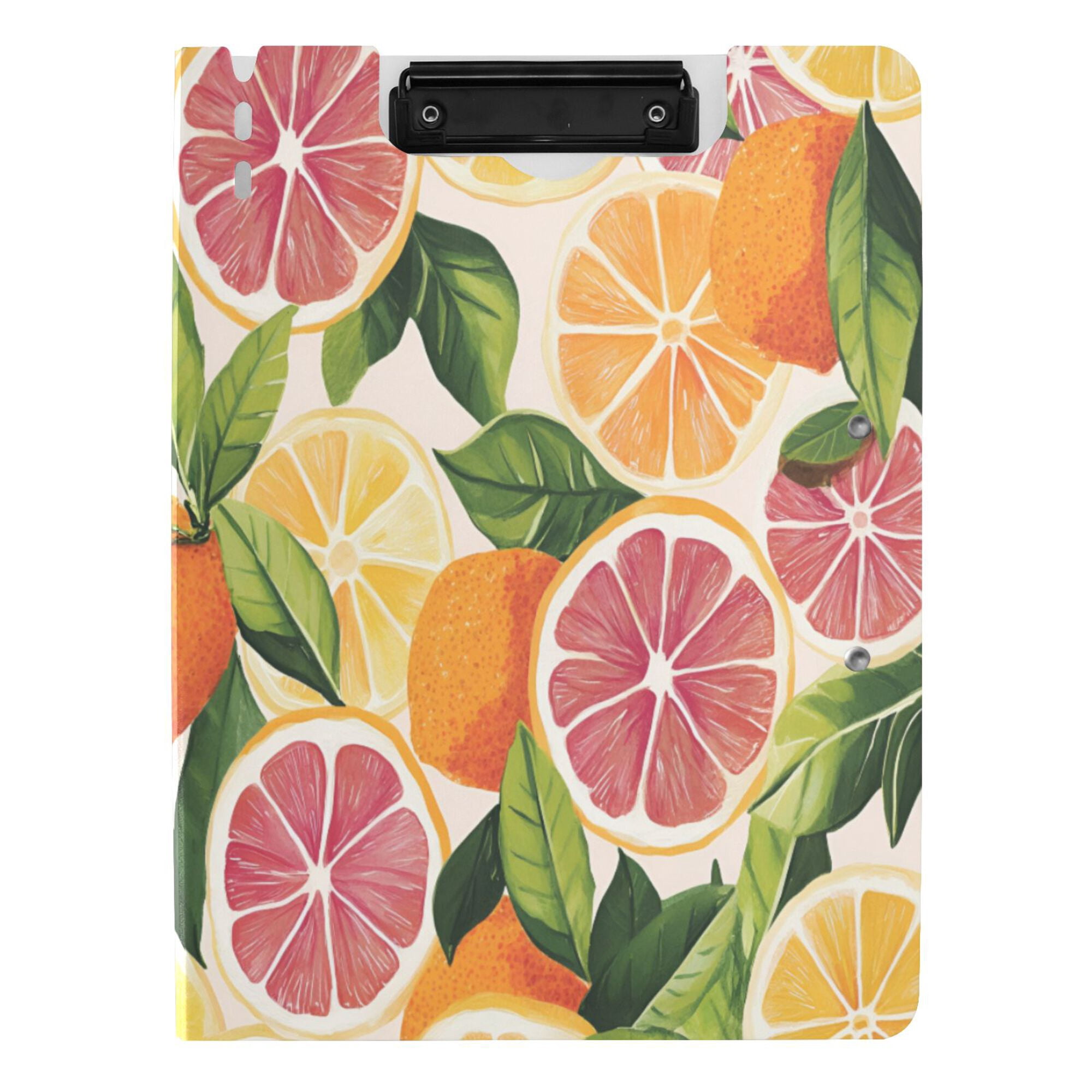 FORMRS A4 Clipboard Folder with Pen Holder Horizontal Foldable School Office Binder, Citrus Leaves