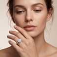 thumbnail image 4 of Rosec Jewels Lab Grown Diamond Halo Engagement Ring for Women - IGI Certified (2 Carat, E-VS1 Quality) - with Jewelry Box, 925 Sterling Silver, US 4.00, 4 of 8