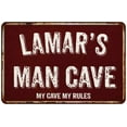 thumbnail image 1 of LAMAR'S Man Cave Red Grunge Sign 8 x 12 High Gloss Metal Sign 208120003194, 1 of 1
