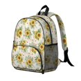 thumbnail image 2 of Sunflower and Plank Cream Pattern Backpack for School, Cute School Bag with Adjustable Shoulder Straps and Padded Back, 13.8"x11.4"x6", 2 of 5