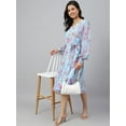 thumbnail image 3 of Janasya Indian Women's Sky Blue Georgette Floral Flared Western Dress, 3 of 8
