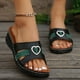 thumbnail image 2 of Bmisegm Women's Slope Heel Thick Bottom Rhinestone Large Size Slippers Sandals Womens Sandals Summer Green 7.5, 2 of 5