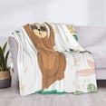 thumbnail image 3 of Honeii Cute Sloth In Yoga Pose Tree print throw blanket, crafted from cozy cotton flannel, offers versatile home decor as a bedding suitable for all seasons.-50"x40", 3 of 6