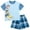 Blue, variant on Paw Patrol Chase Marshall Rubble T-Shirt and Shorts Outfit Set Plaid Toddler to Big Kid