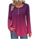 thumbnail image 2 of Neewe Women Tops Loose Fit Long Sleeve Round Neck Button T Shirts Business Casual Blouses Dressy Fall Fashion Work Clothes, 2 of 6