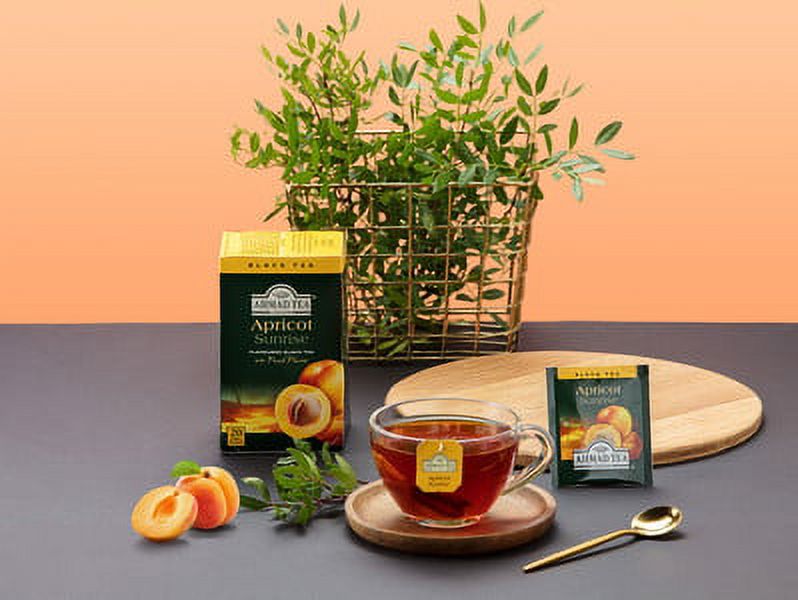 Ahmad Tea Apricot Sunrise Black Tea Bags, 120 Ct (6 Boxes of 20)