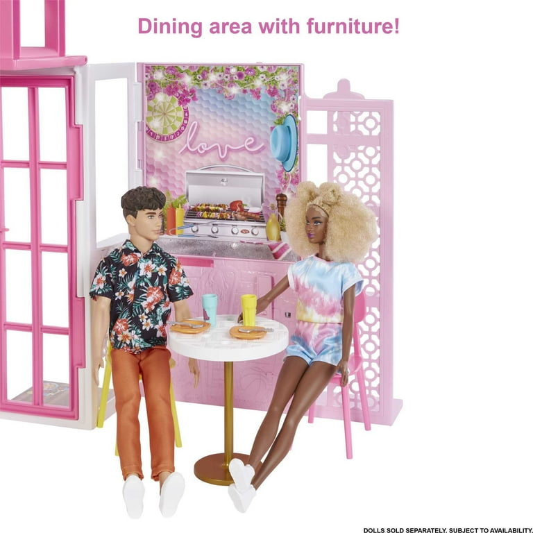 Barbie Dollhouse Set with Furniture, 4 Play Areas and Accessories Including  Puppy