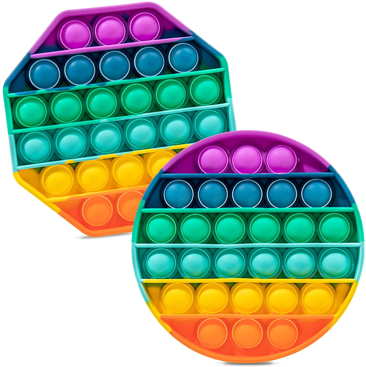 Octagon 4PCS Push Pop Bubble Sensory Fidget Toy,Autism Special Needs Stress Reliever Squeeze Sensory Toy Silicone Stress Reliever Toy for Kid and Adults with ADHD or Autism
