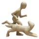 thumbnail image 3 of Estatua de hombre y perro, figura decorativa de arte para estantería de salón. Color de arenisca, 3 of 9
