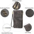 thumbnail image 2 of Monedero de cuero YONGSHENG para mujer con bloqueo Rfid Gran capacidad y correa para la muñeca, 2 of 4
