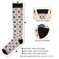 thumbnail image 3 of FORMRS Womens Knee High Socks Casual Long Thick Travel Daily Wear, 2 Pairs, Flowers Geometric Pattern, 3 of 6