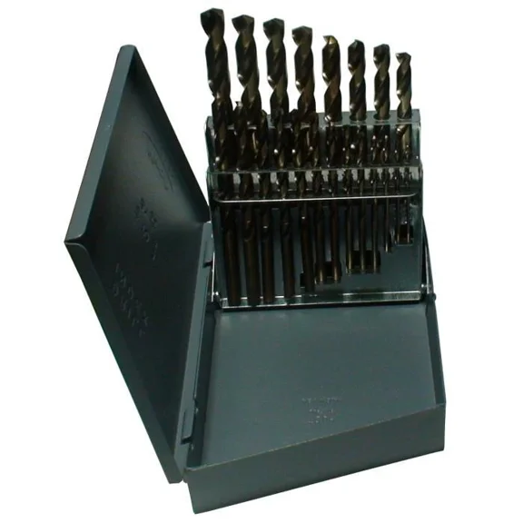 1/16 - 3/8 Cobalt Steel Jobber Drill Bit Set 21 Pieces (1/64 Increments)