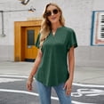 thumbnail image 3 of Askfv Womens Tops V-Neck T-shirt Short Sleeve Tunic Blouse Tops S-XXL, 3 of 3
