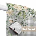 thumbnail image 4 of Swag Valance Curtains for Windows, Watercolor Floral Light Filtering Kitchen Curtains with Rod Pocket, Spring Flowers Birds Plants Gray Plaid Window Treatment Valances for Living Room, 28x36 - 2 PCS, 4 of 9