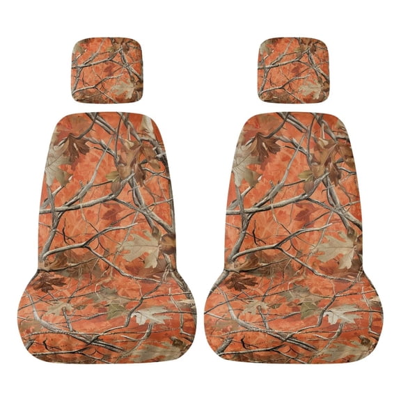 KUIFORTI Orange Camouflage UTV seat covers Elastic Fabrics Seat Cover for UTV Scratch-resistant for Yamaha Rhino 700 660 450 2004-2021 Rhino Seat Cover Set(4 PCS)