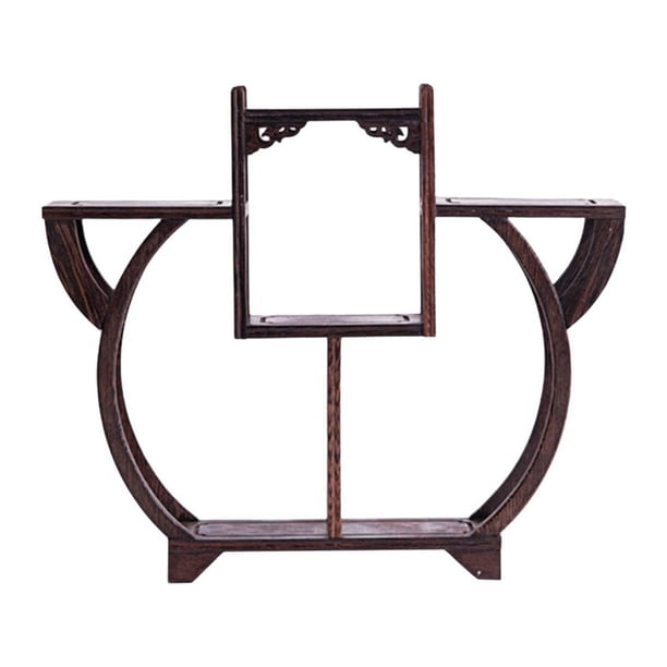 Expositor de madera, soporte de escritorio, estante decorativo para jarrones, estante para el hogar Estilo B