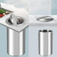 thumbnail image 5 of Round Recessed Trash Can with Lid Countertop - Stainless Steel Trash Can with Built-in Flap - for Kitchen, Toilet, Countertop (Color: 340 Stainless Steel Lid), 5 of 5