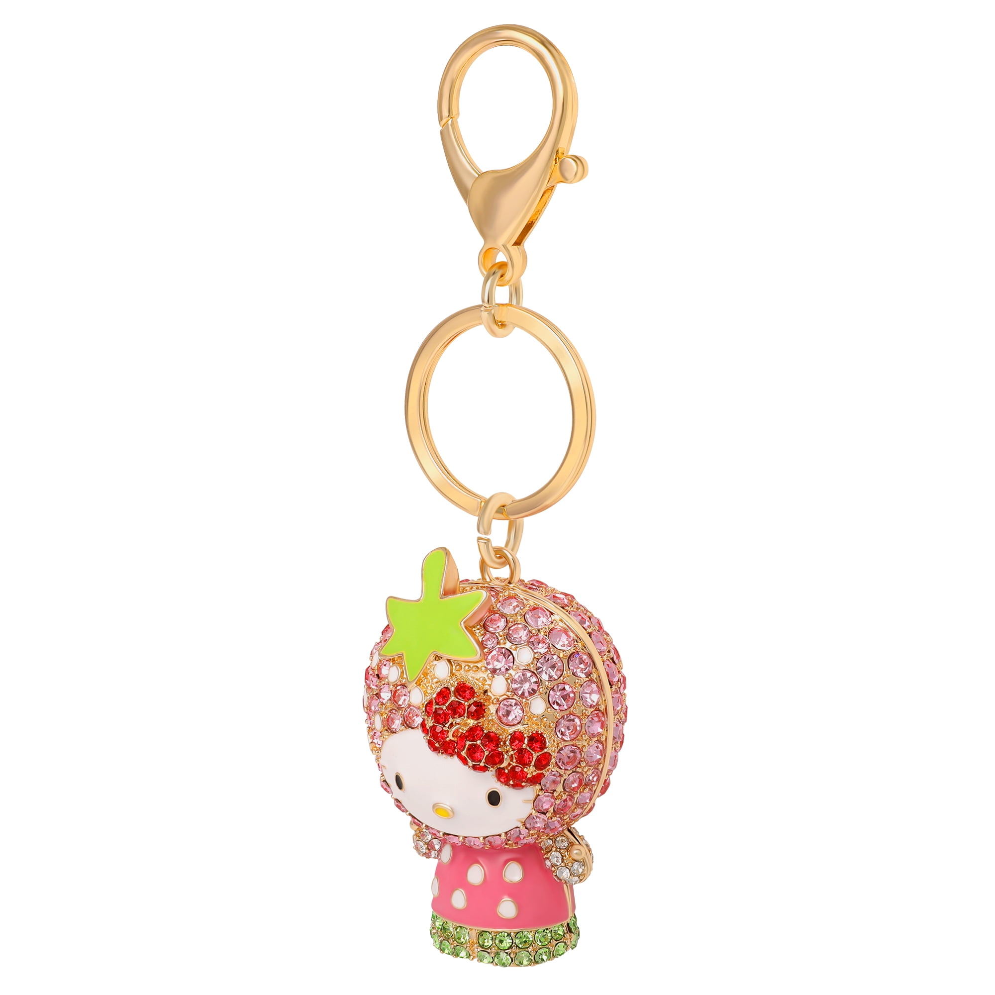 Hello Kitty x Strawberry Shortcake Crystal Pavé Bag Charm Keychain – Officially Licensed