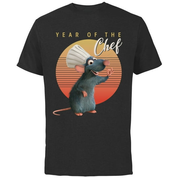 Disney PIXAR Ratatouille Remi Year of the Chef T-Shirt - Short Sleeve Cotton T-Shirt for Adults - Customized-Black