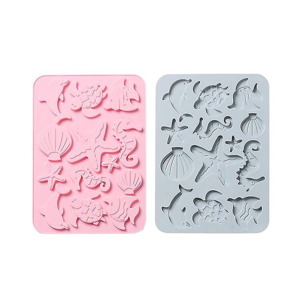 Moldes De Silicona Para Caramelos Gomosos, Molde De Gelatina De Animales Del Océano, Juego De 2 Con Gotero, Moldes De Chocolate De Animales De Silicona De Grado Alimenticio Antiadherentes, Manual